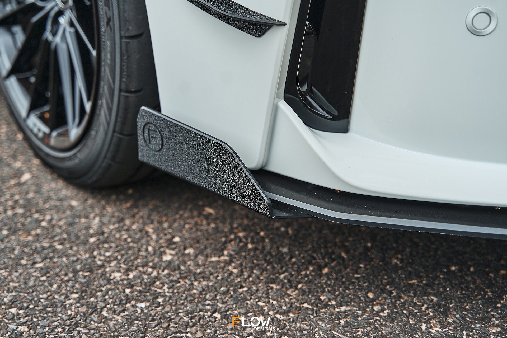 FLOW Designs  Corolla GR Chassis Mounted Front Lip Splitter (GLOSS) - MODE Auto Concepts