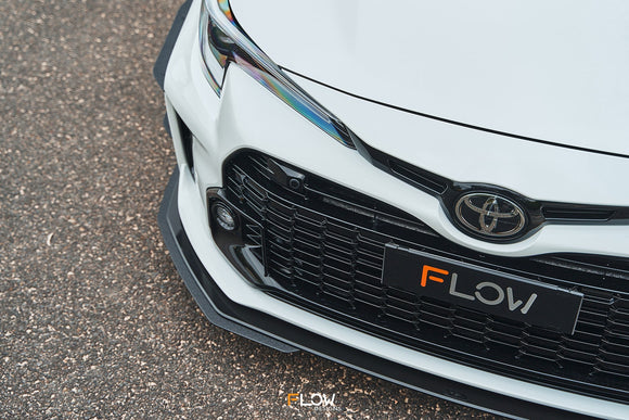 FLOW Designs  Corolla GR Chassis Mounted Front Lip Splitter (GLOSS) - MODE Auto Concepts