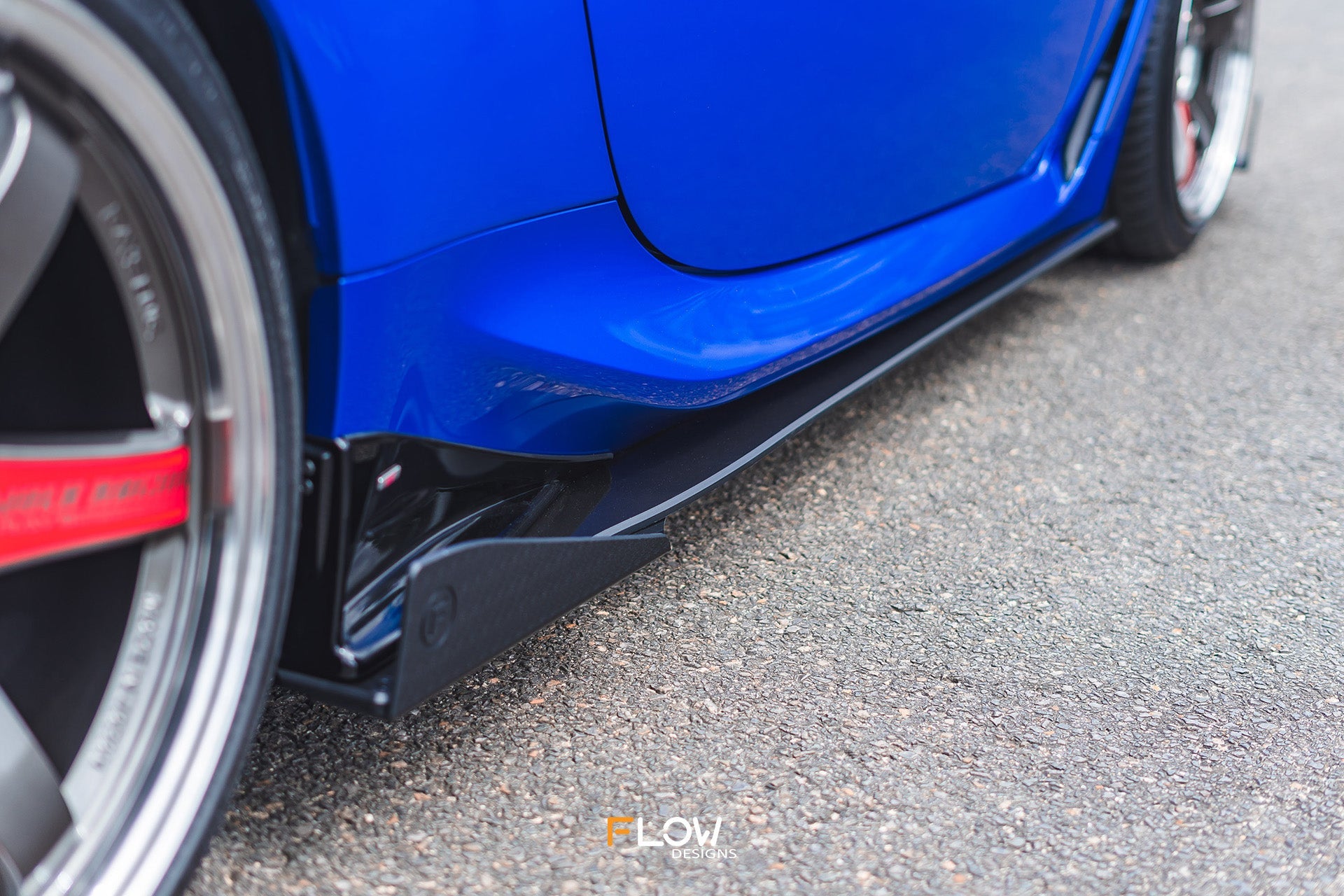 FLOW Designs  ZD8 BRZ STI Side Skirt Splitters (GLOSS: Pair) - MODE Auto Concepts