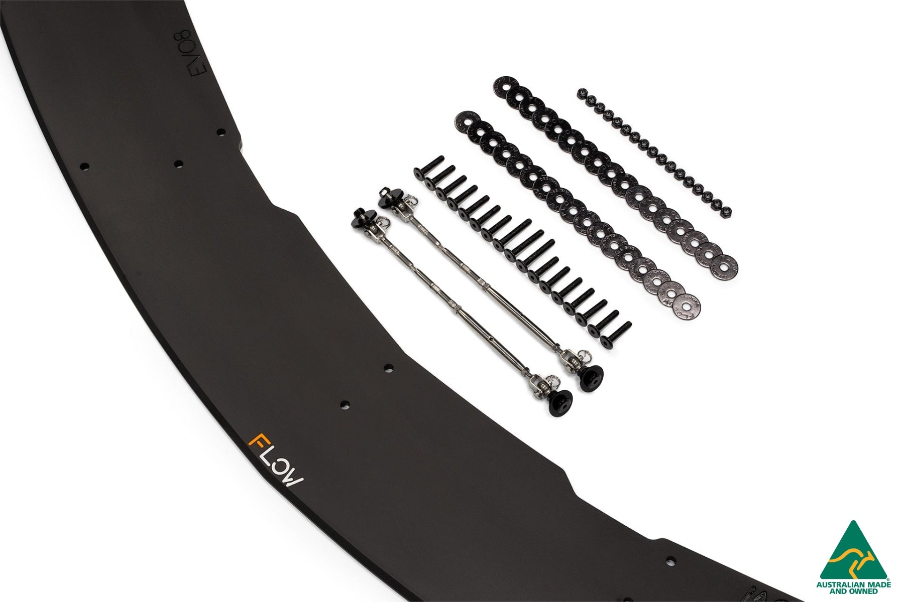 FLOW Designs  Lancer Evolution VIII Front Lip Splitter With Support Rods