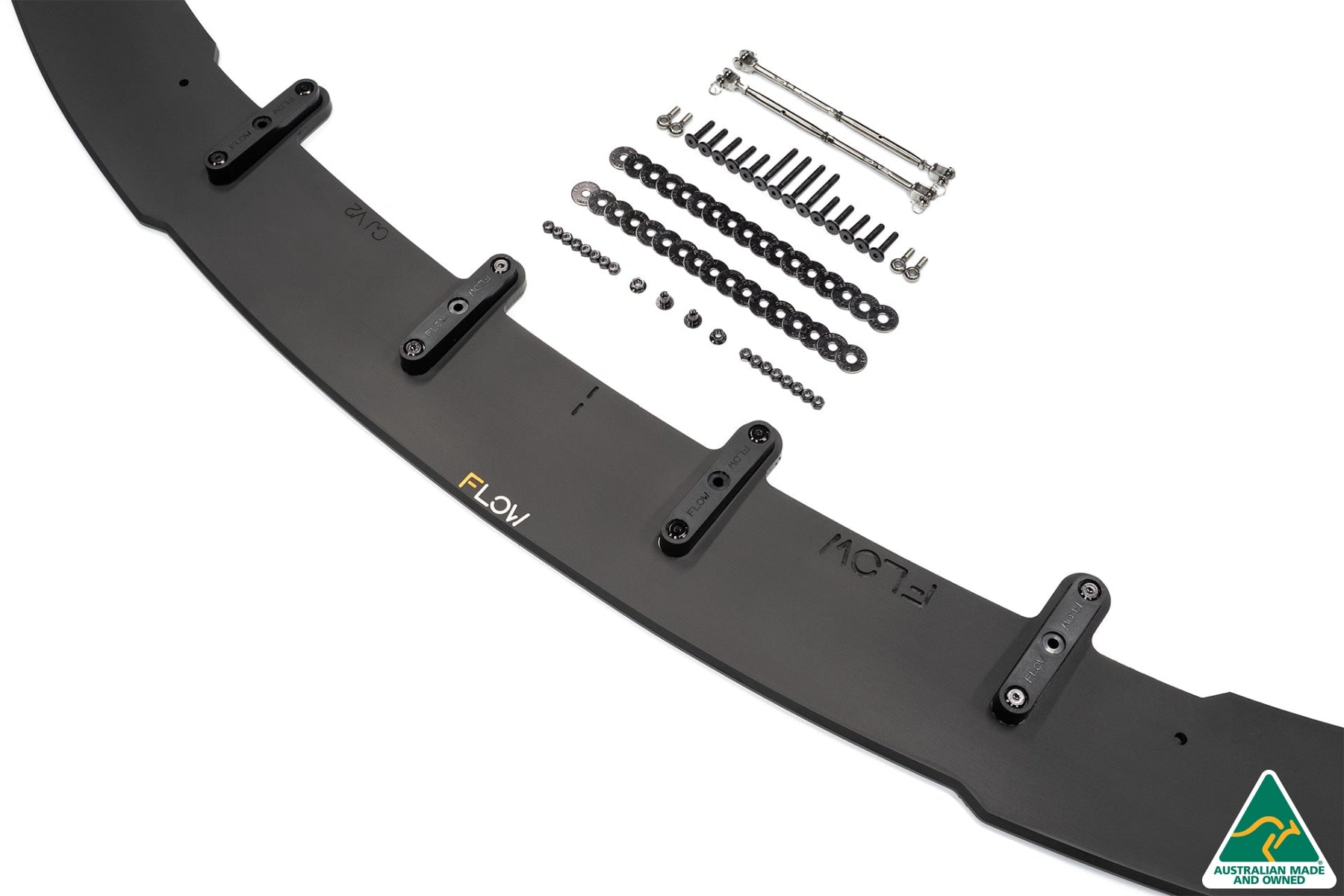 FLOW Designs  Lancer Ralliart CJ Front Splitter V2.5 With Support Rods