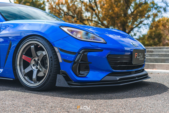 FLOW Designs  ZD8 BRZ STI Front Lip Splitter (TEXTURED) - MODE Auto Concepts