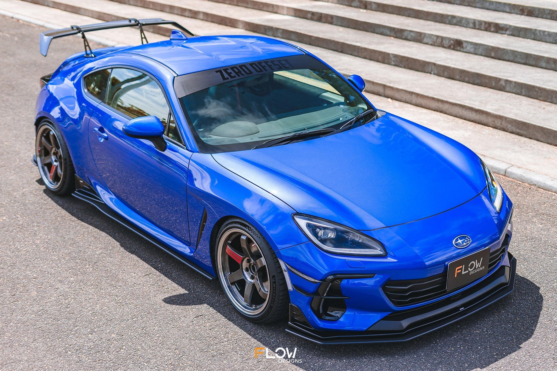 FLOW Designs  ZD8 BRZ STI Front Lip Splitter (TEXTURED) - MODE Auto Concepts