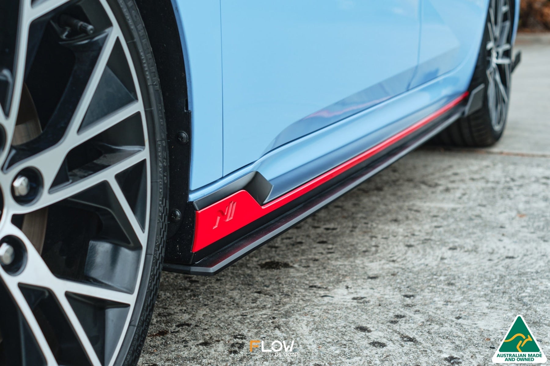 FLOW Designs  CN7 Elantra N Sedan 2021 Side Skirt Splitters (Pair) - MODE Auto Concepts