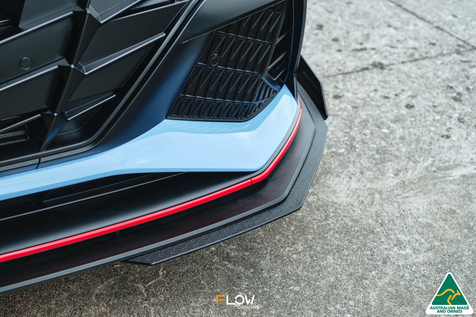 FLOW Designs  CN7 Elantra N Sedan 2021 Front Lip Splitter Extensions (Pair) - MODE Auto Concepts