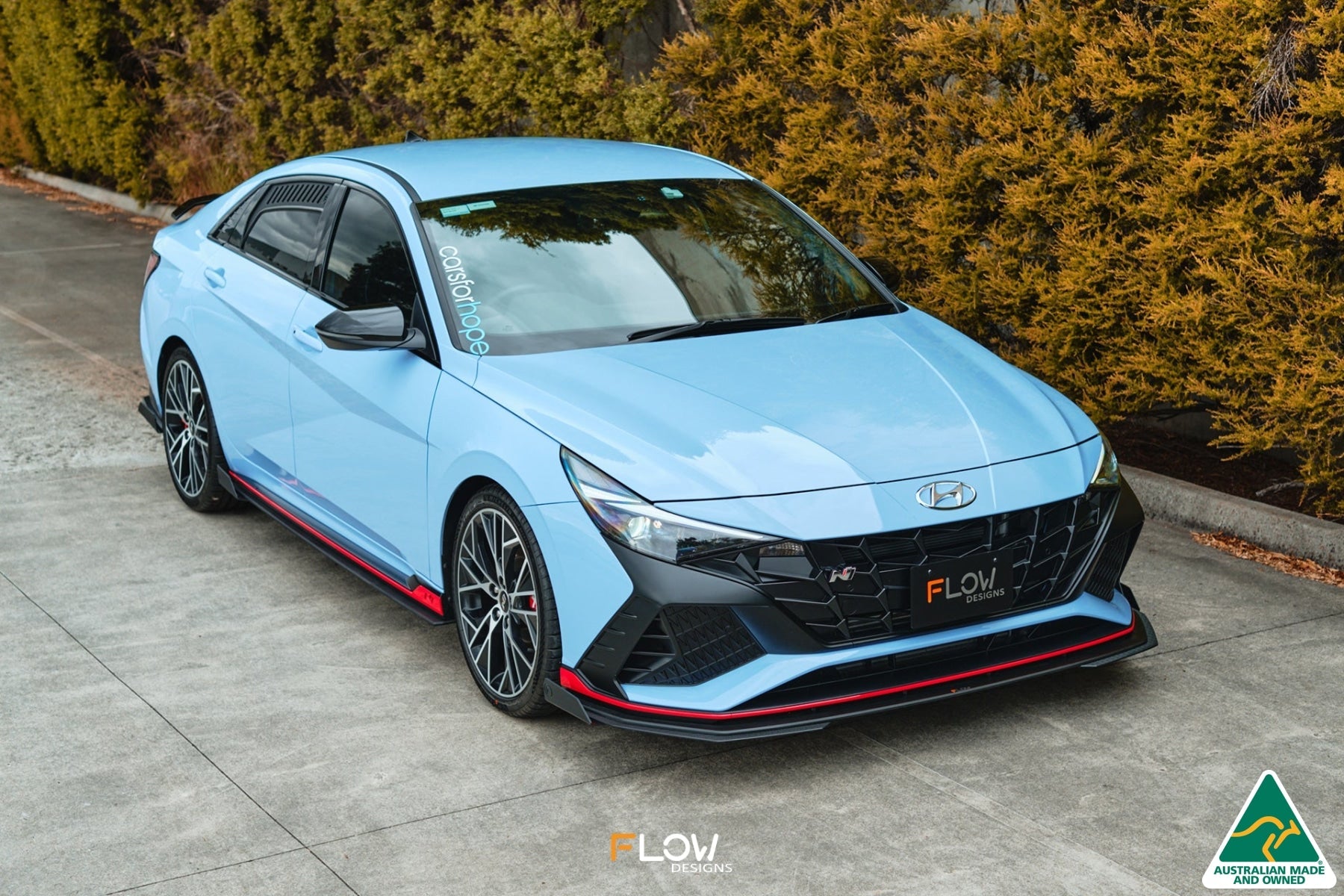 FLOW Designs  CN7 i30N Sedan 2021-2023 Front Lip Splitter & Mounting Brackets (Pair) - MODE Auto Concepts