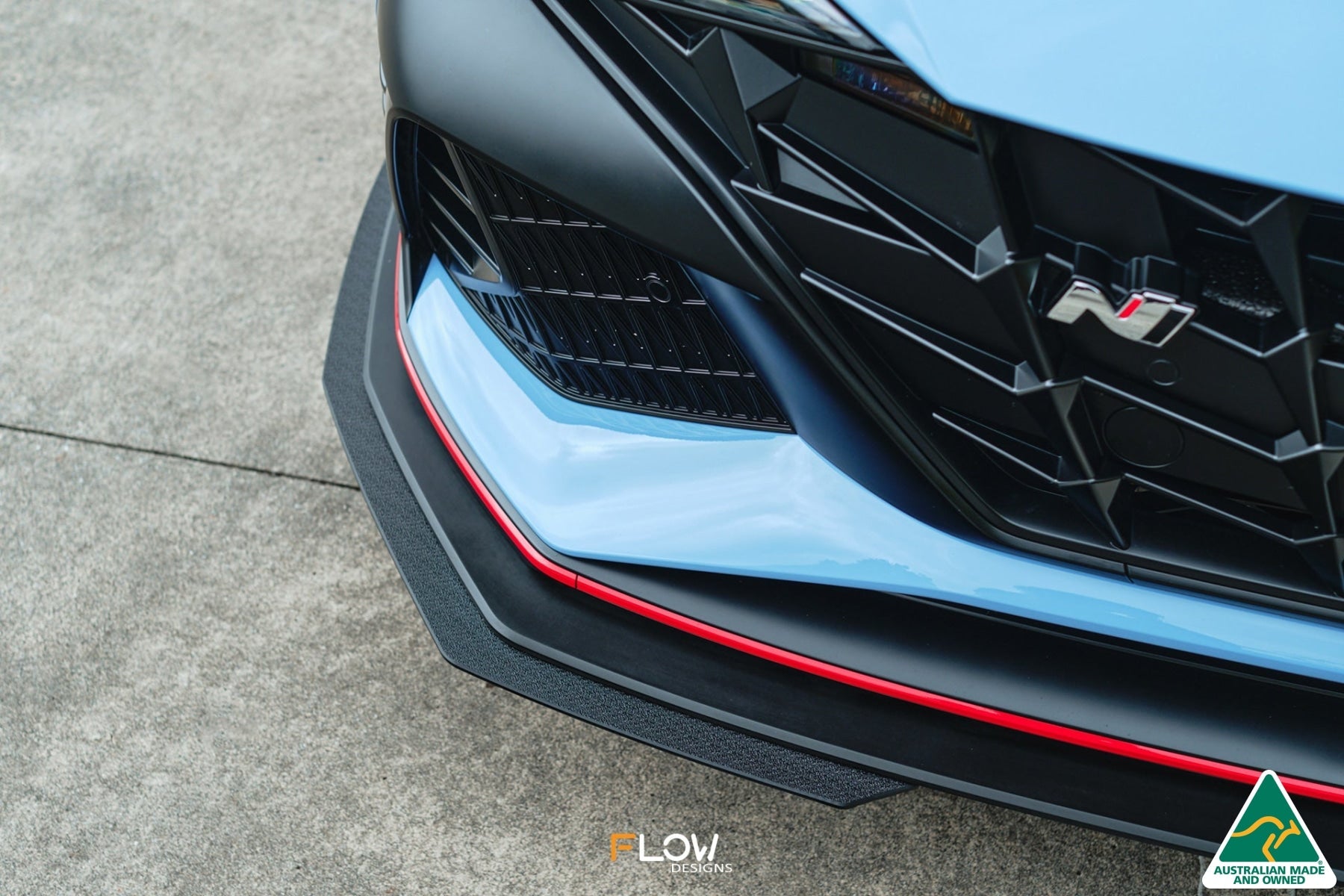 FLOW Designs  CN7 Elantra N Sedan 2021 Front Lip Splitter Extensions (Pair) - MODE Auto Concepts