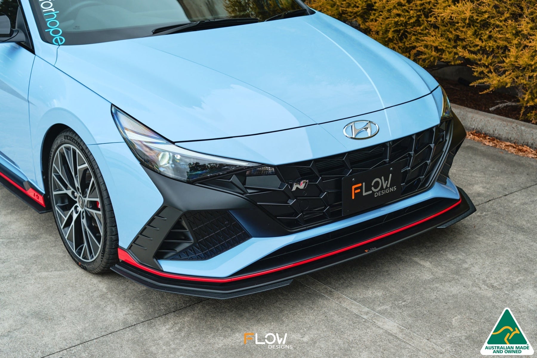FLOW Designs  CN7 i30N Sedan 2021-2023 Front Lip Splitter & Mounting Brackets (Pair) - MODE Auto Concepts