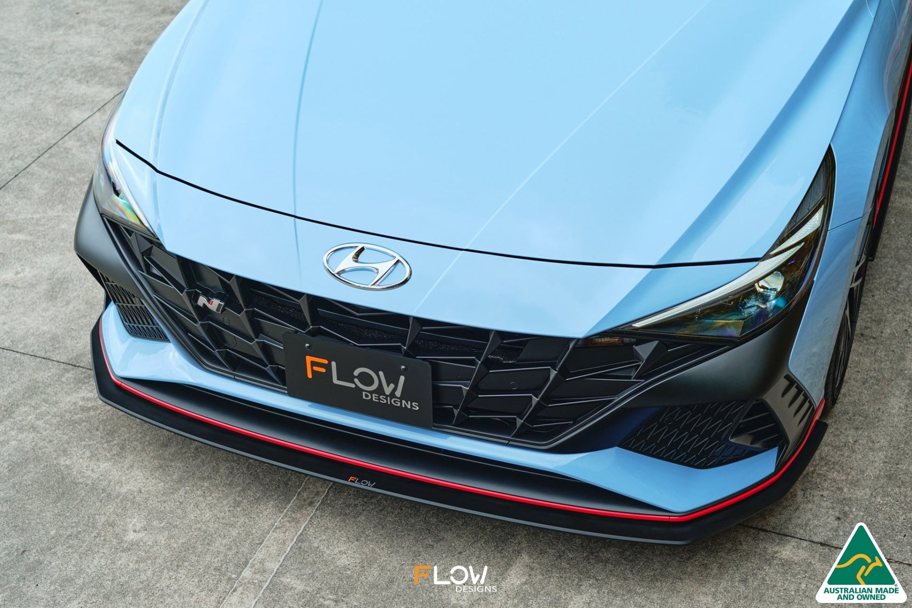 FLOW Designs  CN7 i30N Sedan 2021-2023 Front Lip Splitter & Mounting Brackets (Pair) - MODE Auto Concepts