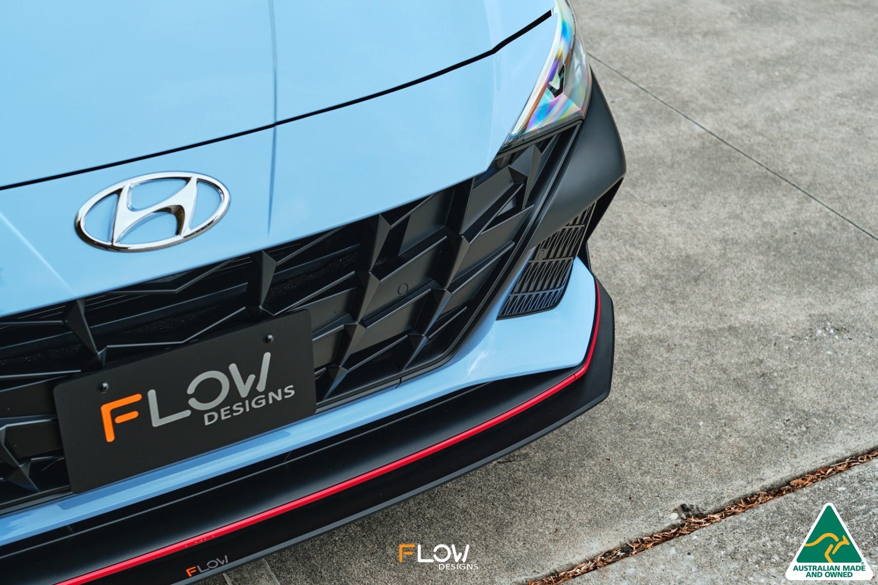 FLOW Designs  CN7 i30N Sedan 2021-2023 Front Lip Splitter & Mounting Brackets (Pair) - MODE Auto Concepts