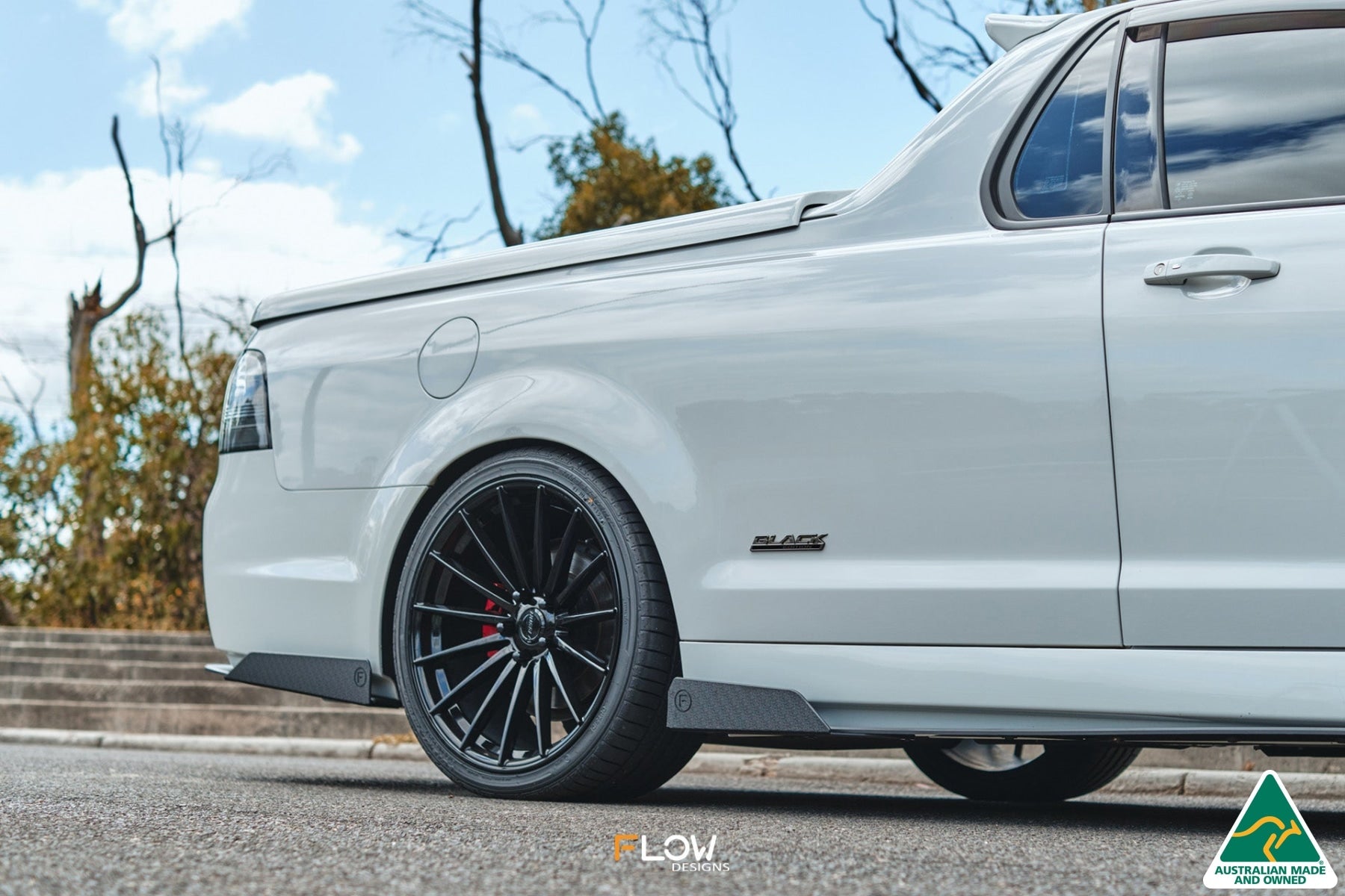 FLOW Designs  VF Commodore S2 Ute Side Skirt Splitter Winglets (Pair) - MODE Auto Concepts