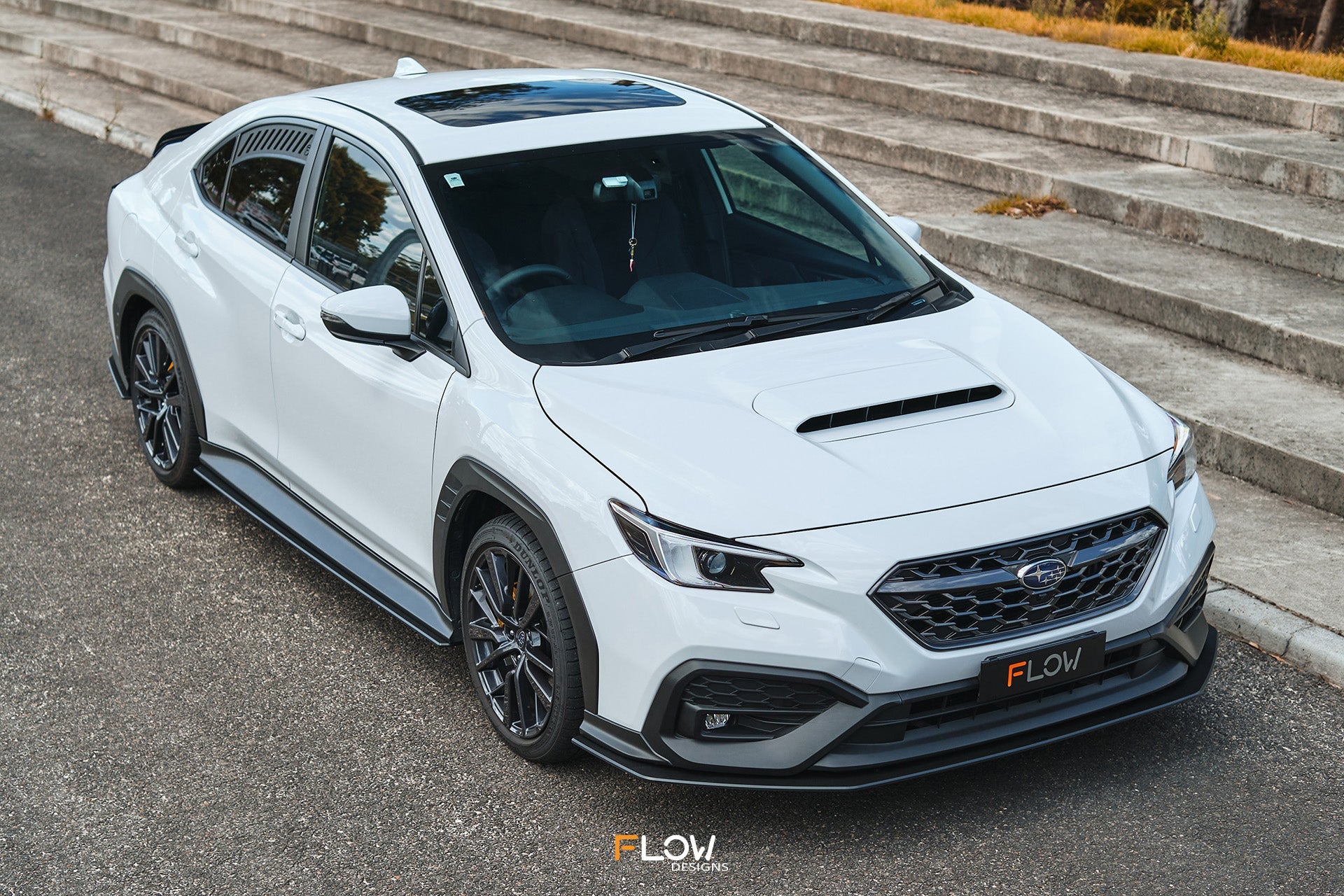 FLOW Designs  VB WRX Front Lip Splitter (TEXTURED) - MODE Auto Concepts