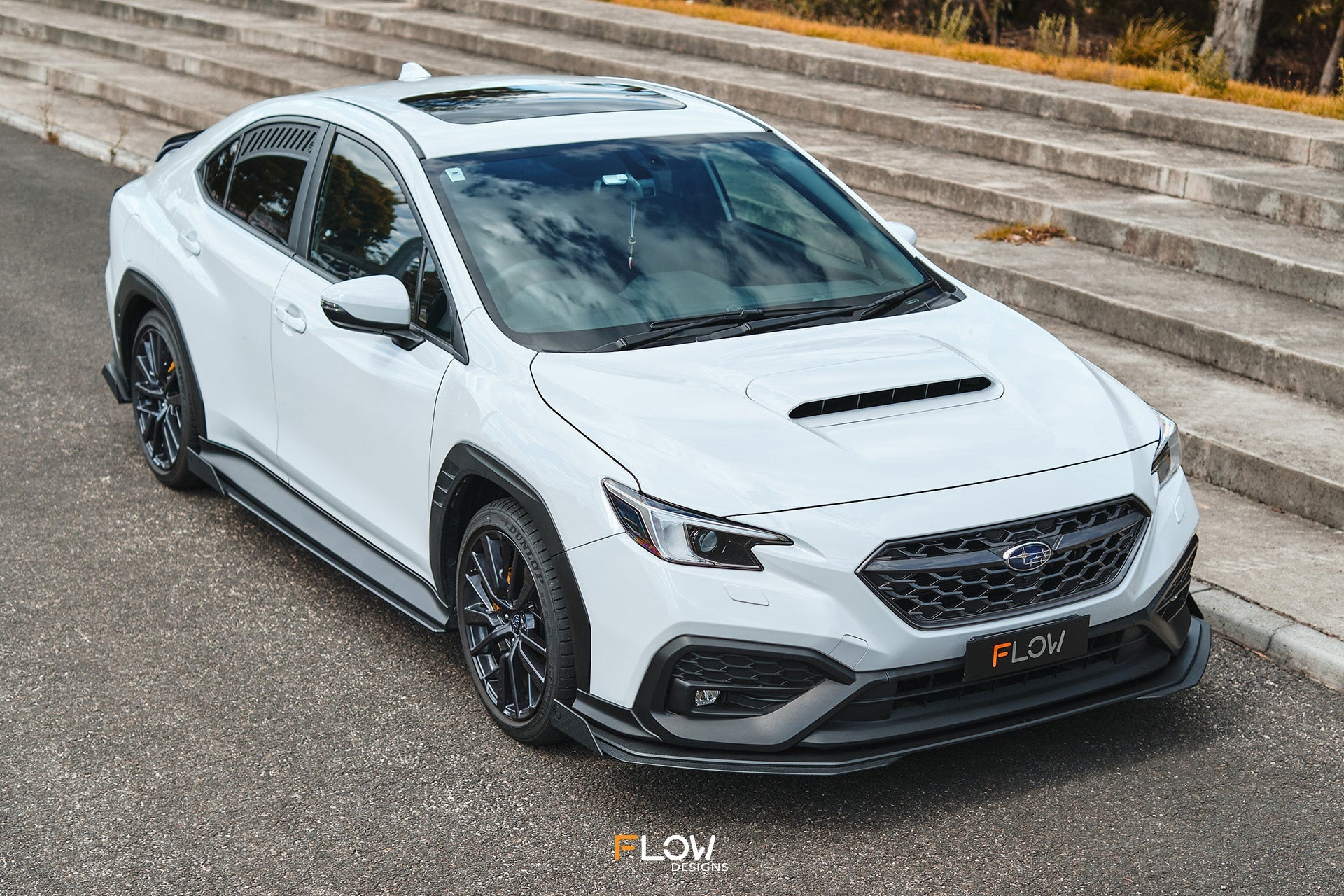 FLOW Designs  VB WRX Front Lip Splitter (TEXTURED) - MODE Auto Concepts
