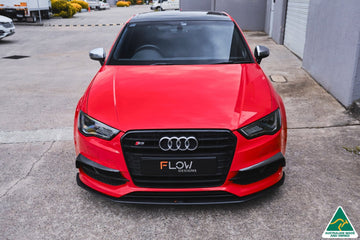 FLOW Designs  S3 8V Sedan Pre-Facelift Front Lip Splitter V3 & Mounting Brace - MODE Auto Concepts