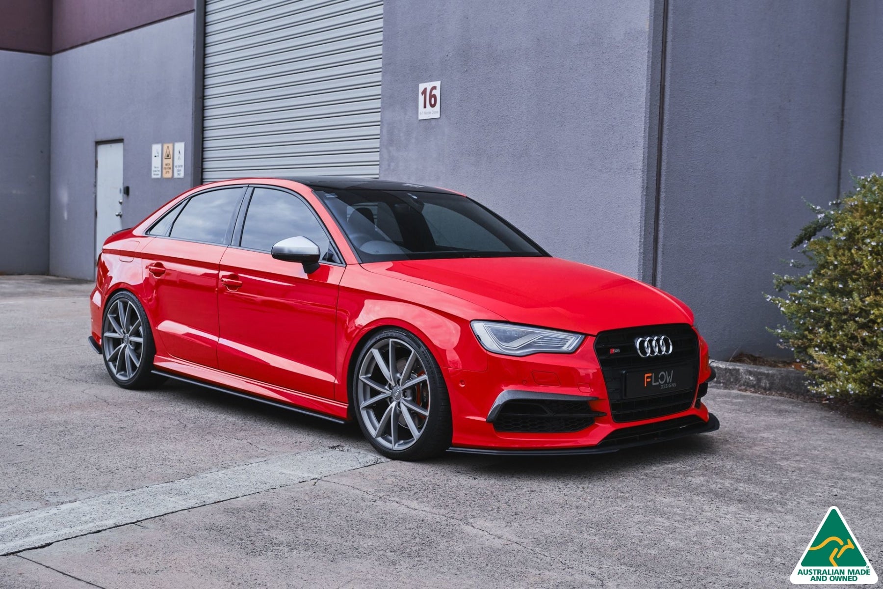 FLOW Designs  S3 8V Sedan Pre-Facelift Front Lip Splitter Extensions (Pair) - MODE Auto Concepts