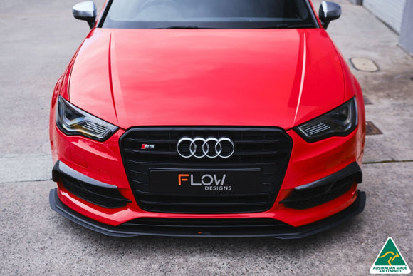 FLOW Designs  S3 8V Sedan Pre-Facelift Front Lip Splitter Extensions (Pair) - MODE Auto Concepts
