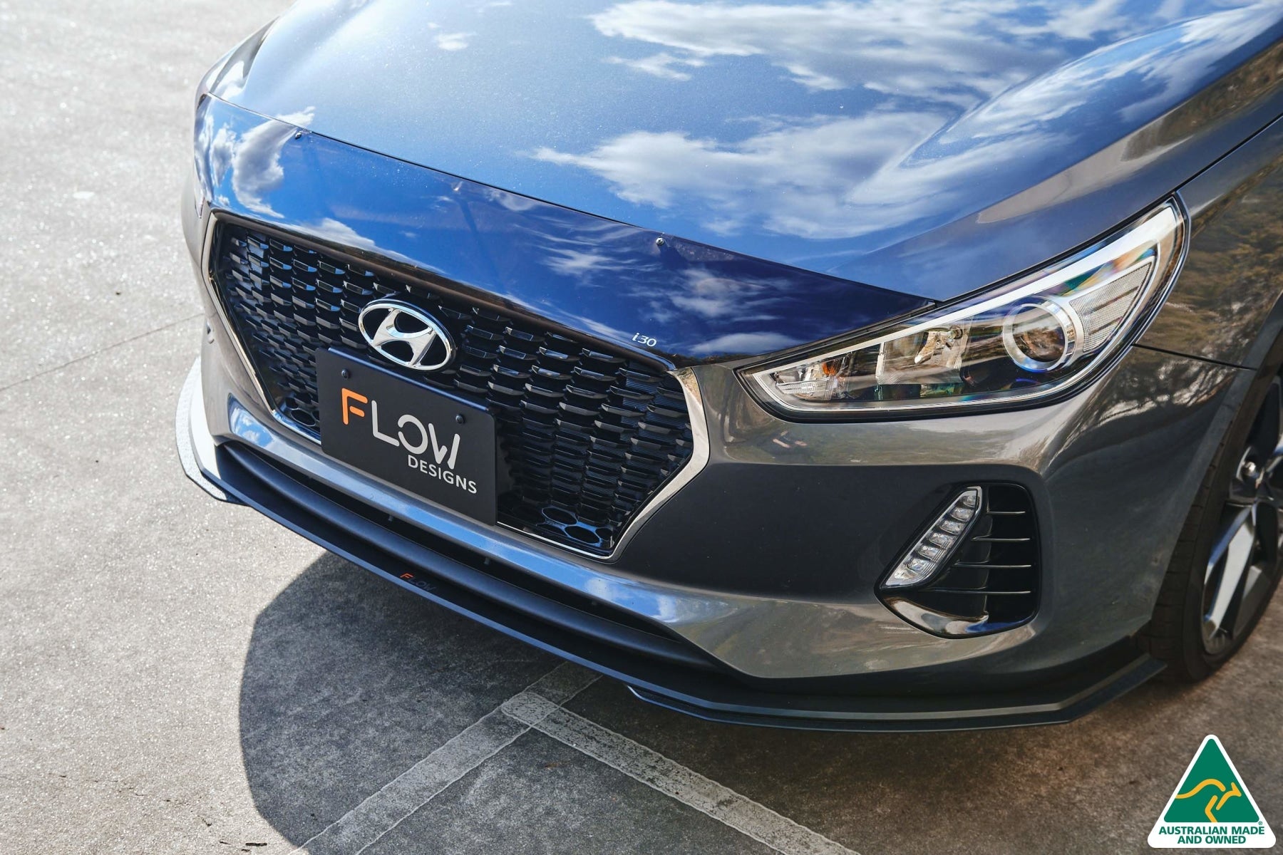 FLOW Designs  i30 Hatch PD1, PD2 2018-2020 Front Lip Splitter Extensions (Pair) - MODE Auto Concepts