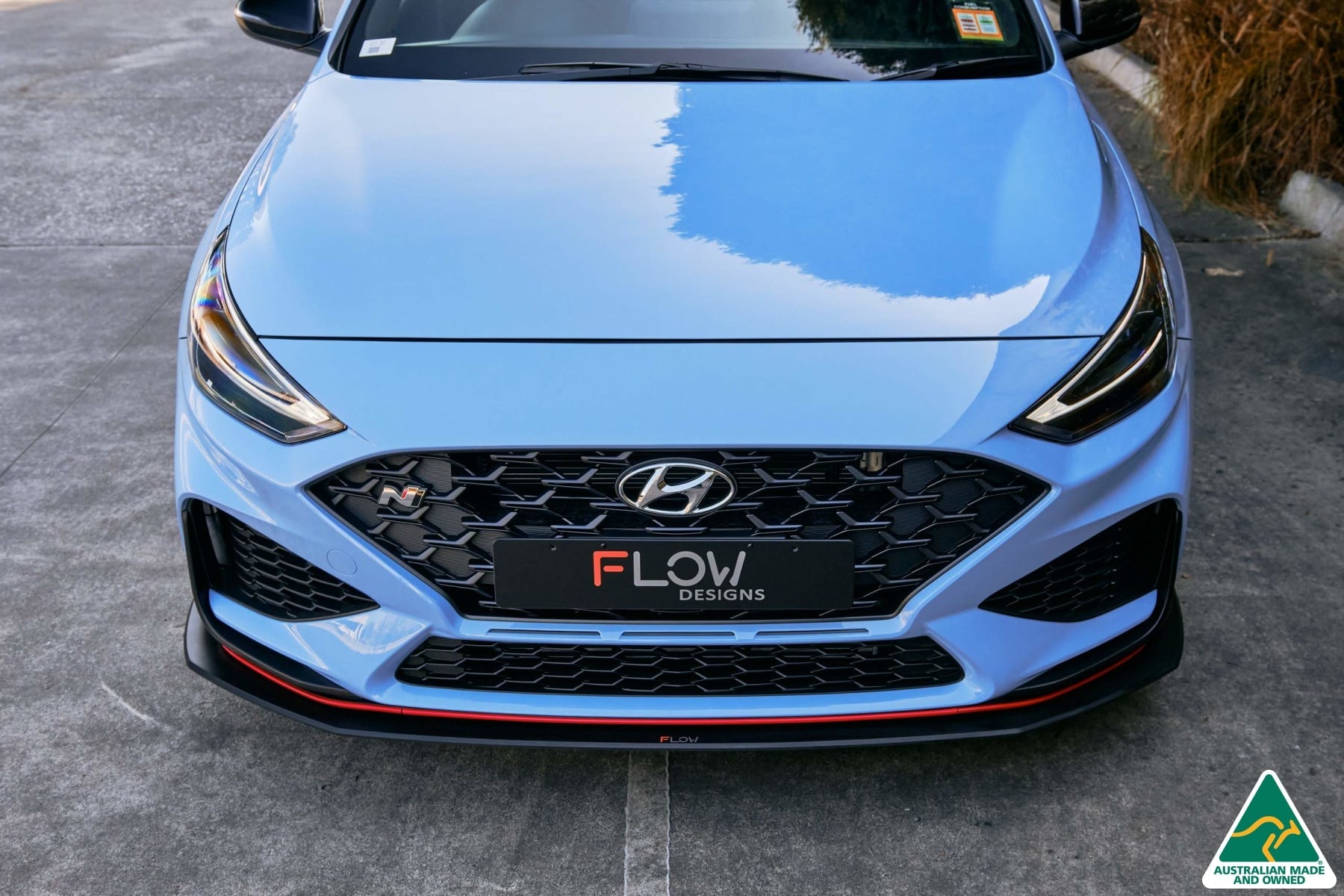 FLOW Designs  i30N Hatch PD FL 2021 Front Lip Splitter & Reinforcement Brackets - MODE Auto Concepts
