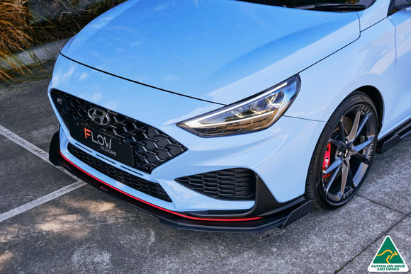 FLOW Designs  i30N Hatch PD FL 2021 Front Lip Splitter & Reinforcement Brackets - MODE Auto Concepts