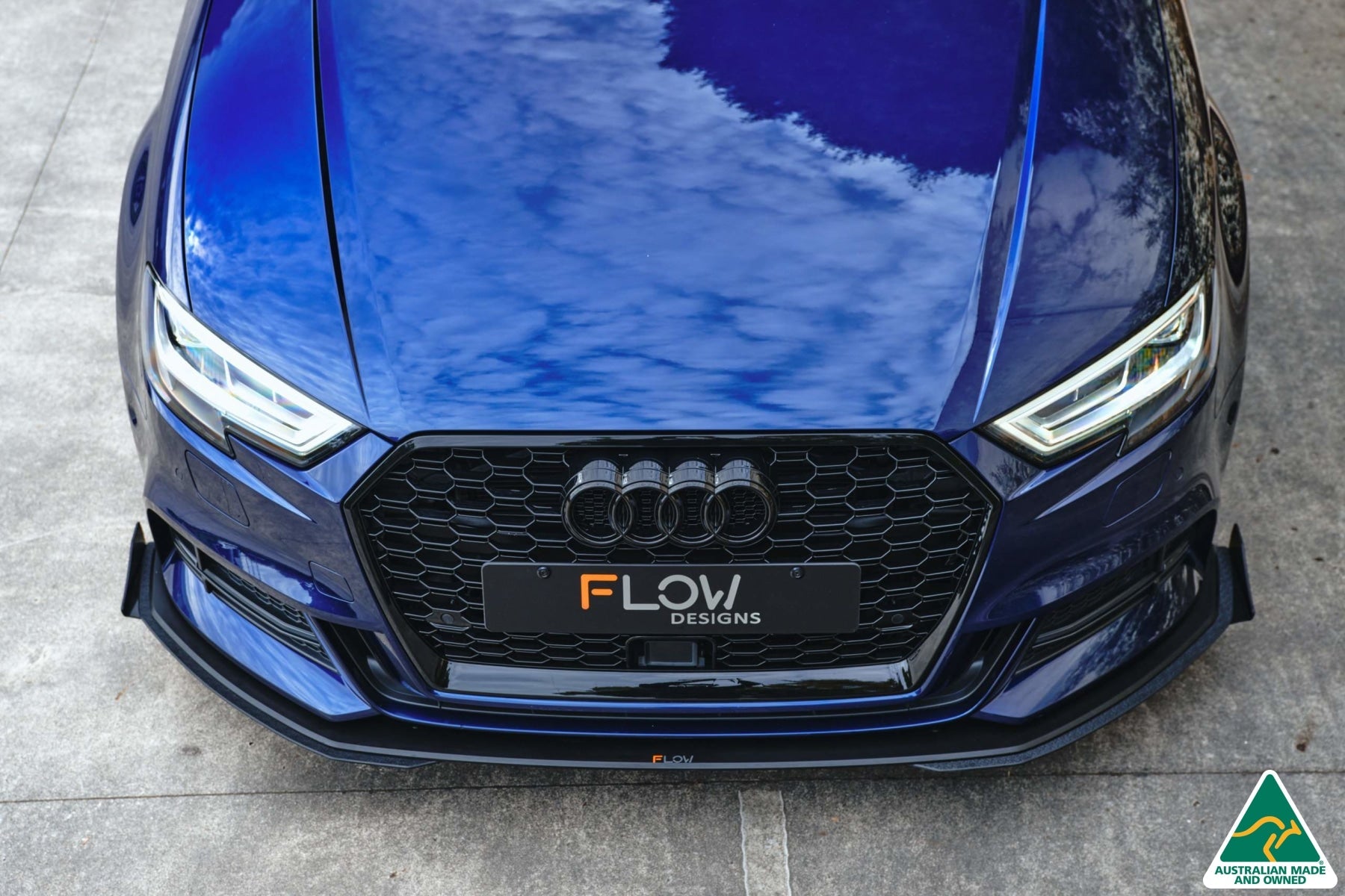 FLOW Designs  S3 8V Sedan Facelift Front Lip Splitter Extensions (Pair) - MODE Auto Concepts