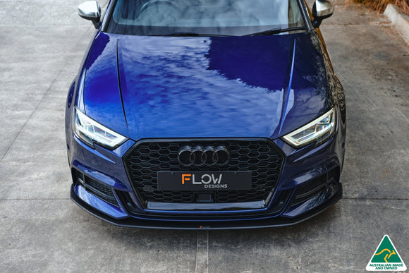 FLOW Designs  S3 8V Sedan Facelift Front Lip Splitter & Mounting Brace - MODE Auto Concepts