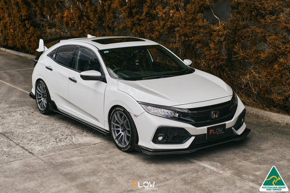 FLOW Designs  FK4/FK7 Civic RS Hatch PFL Front Lip Splitter - MODE Auto Concepts