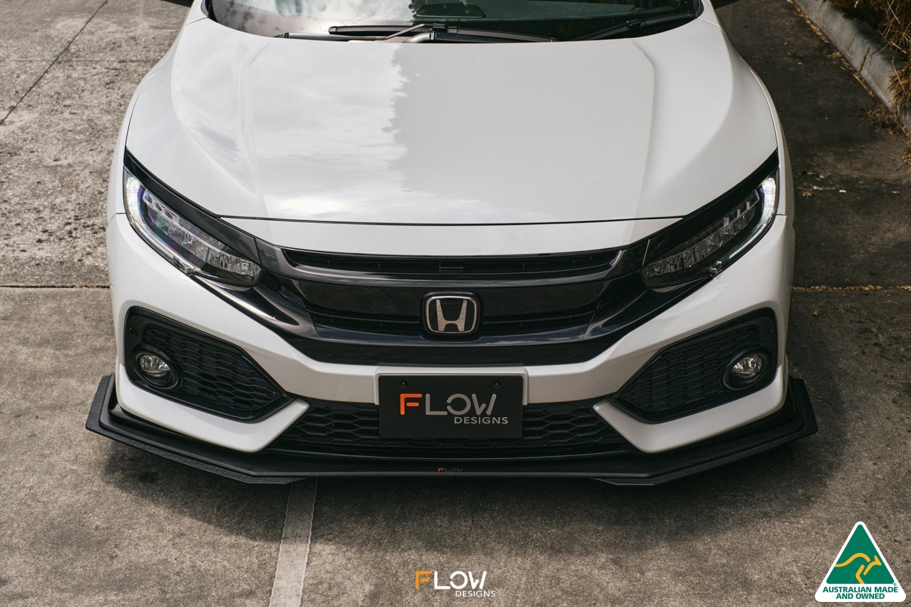 FLOW Designs  FK4/FK7 Civic RS Hatch PFL Front Lip Splitter - MODE Auto Concepts
