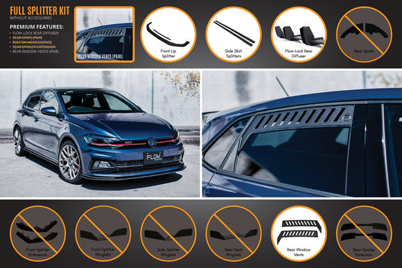 FLOW Designs  AW Polo GTI Full Splitter Set - MODE Auto Concepts