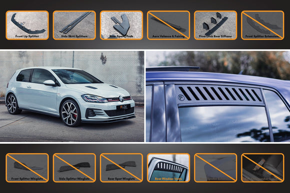 FLOW Designs  MK7.5 Golf GTI Full Lip Splitter Set with Flow-Lock Rear Diffuser - MODE Auto Concepts