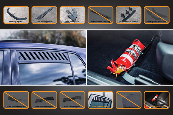 FLOW Designs  MK7.5 Golf GTI Full Lip Splitter Set with Flow-Lock Rear Diffuser - MODE Auto Concepts