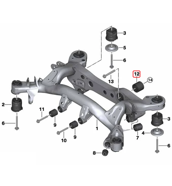 E8X/E9X 1M/M3 Solid Rear Differential Bush