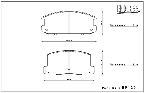 Endless Brake Pad Set EP129 PC35