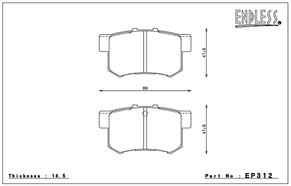 Endless Brake Pad Set EP312 MX72