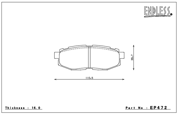 Endless Brake Pad Set EP472 MX72