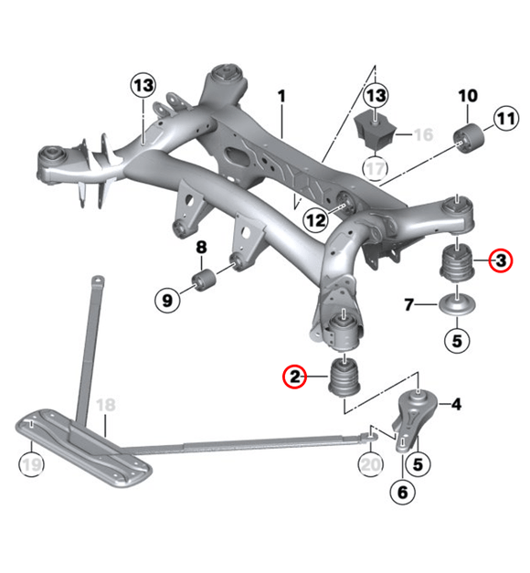 F2X/F3X Solid Subframe Raising Bushes - MODE Auto Concepts