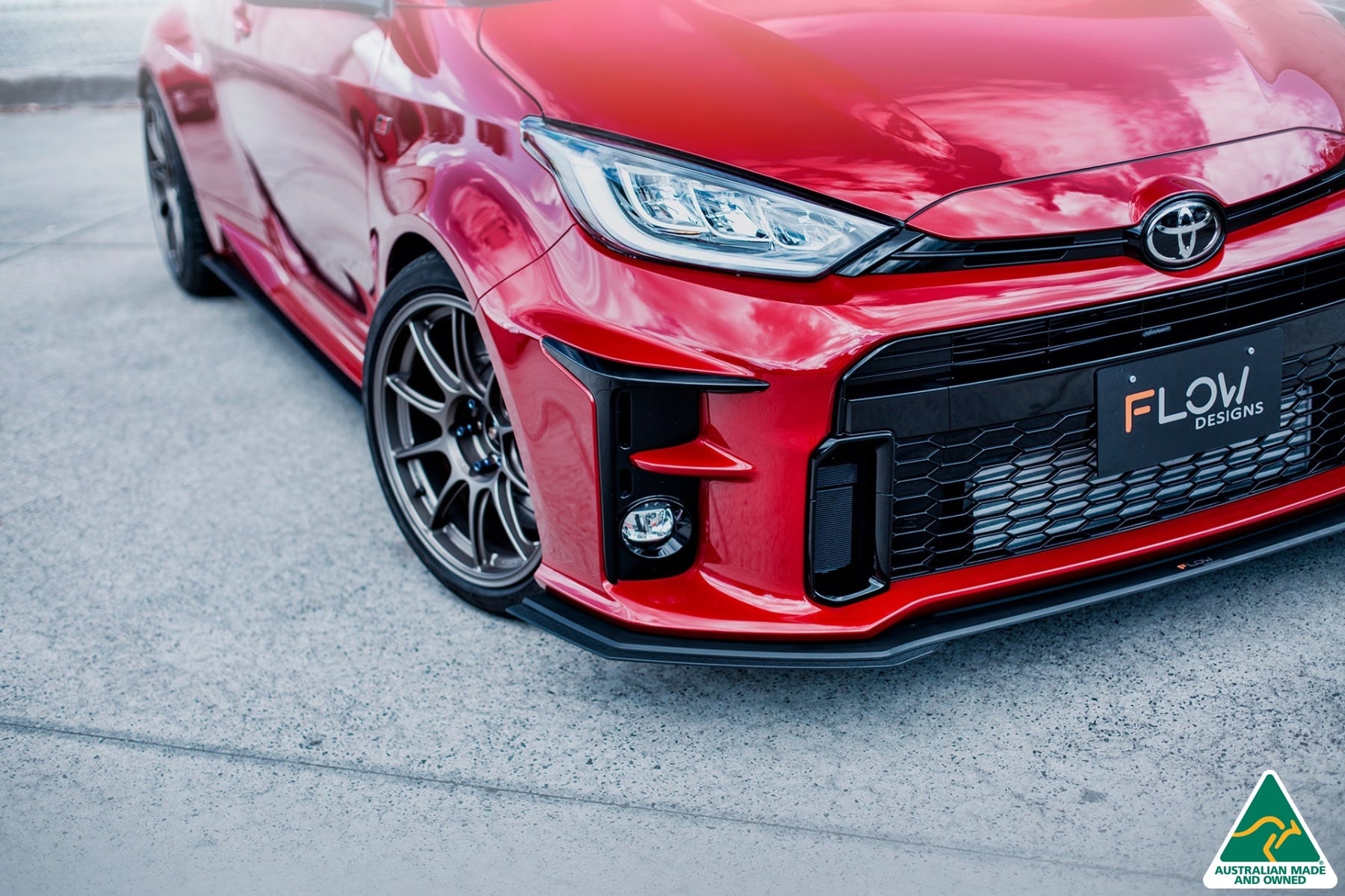 FLOW Designs  Yaris GR Front Lip Splitter Extensions (Pair) - MODE Auto Concepts