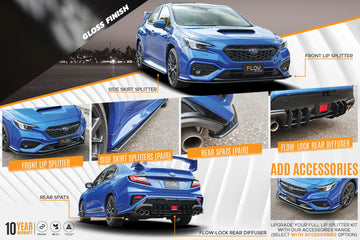 FLOW Designs  VB WRX Full Lip Splitter Set (GLOSS BLACK) - MODE Auto Concepts