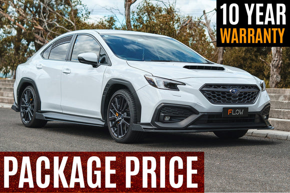 FLOW Designs  VB WRX Full Lip Splitter Set (TEXTURED BLACK) - MODE Auto Concepts