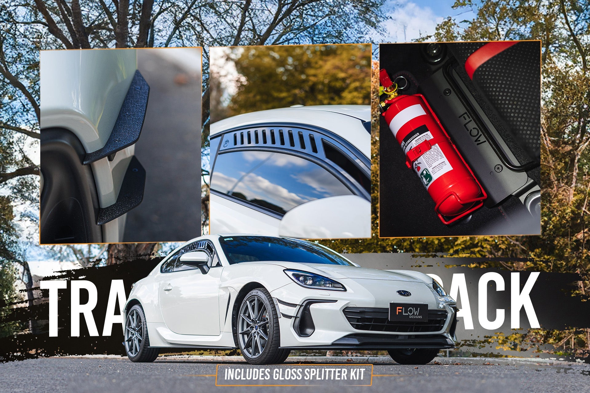 FLOW Designs  ZD8 BRZ Full Lip Splitter Set (GLOSS BLACK) - MODE Auto Concepts