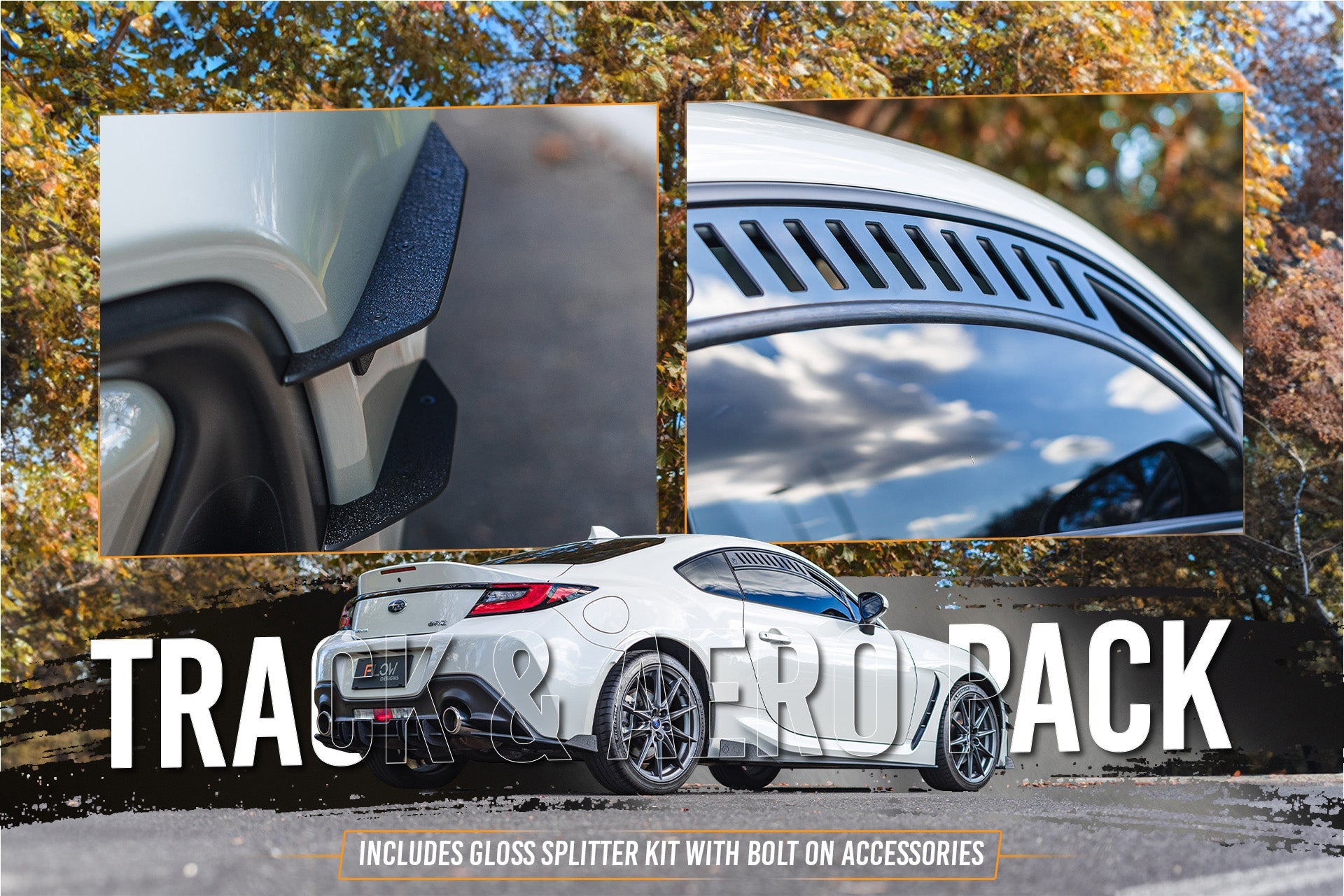 FLOW Designs  ZD8 BRZ Full Lip Splitter Set (GLOSS BLACK) - MODE Auto Concepts