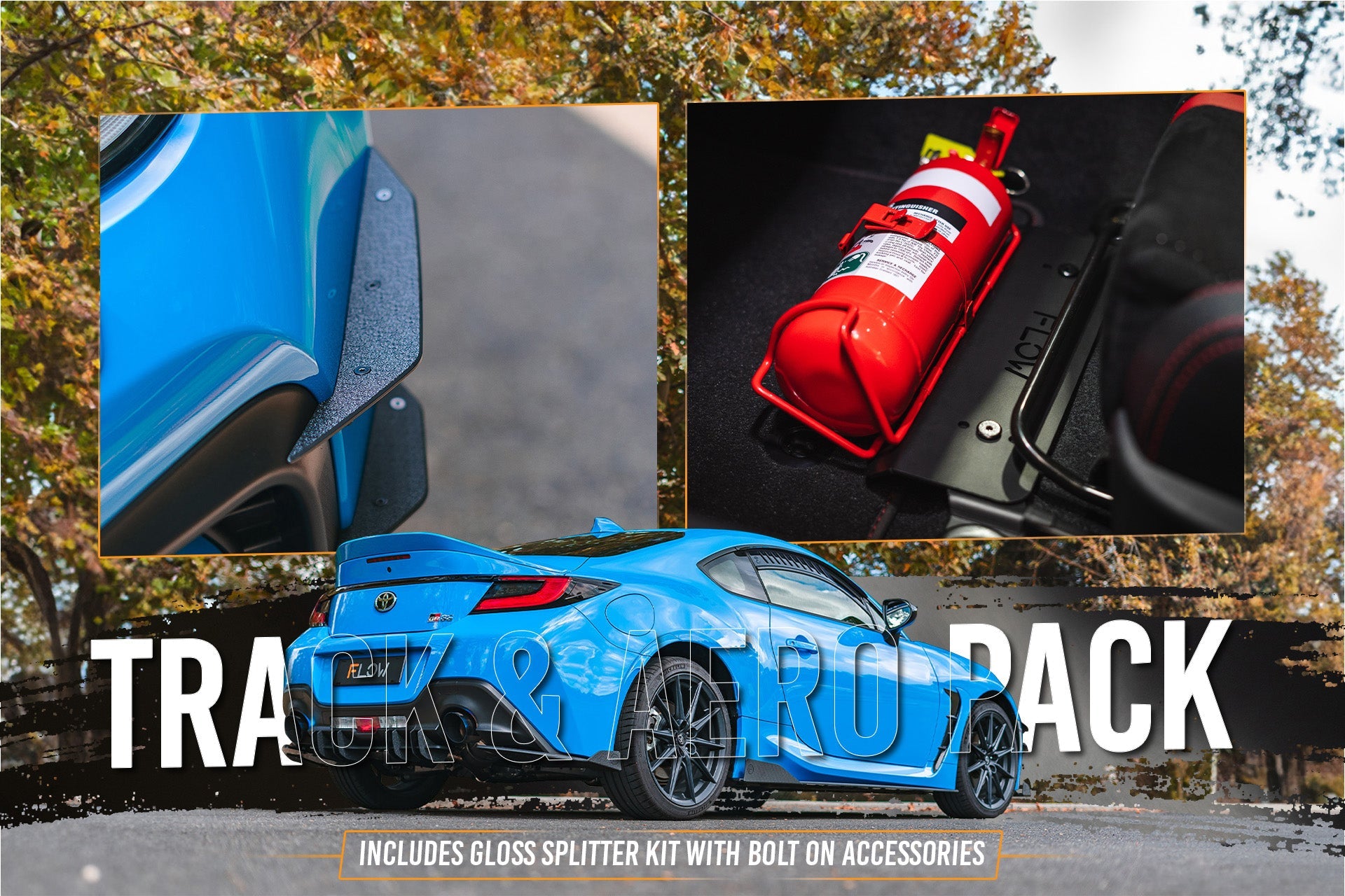 FLOW Designs  ZN8 GR86 Full Lip Splitter Set (GLOSS BLACK) - MODE Auto Concepts