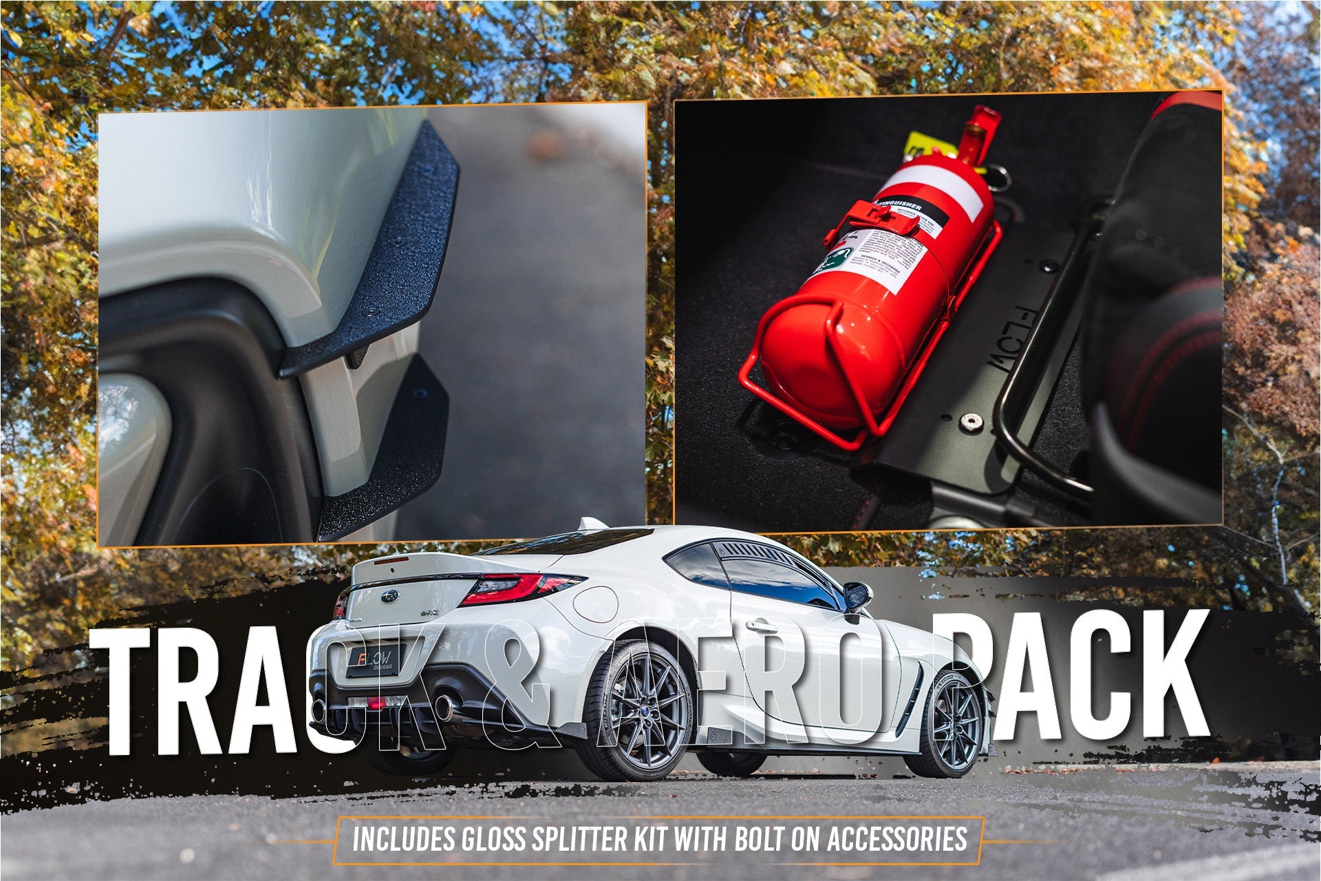 FLOW Designs  ZD8 BRZ Full Lip Splitter Set (GLOSS BLACK) - MODE Auto Concepts