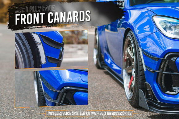 FLOW Designs  ZD8 BRZ STI Full Lip Splitter Set (GLOSS BLACK) - MODE Auto Concepts