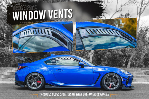 FLOW Designs  ZD8 BRZ STI Full Lip Splitter Set (GLOSS BLACK) - MODE Auto Concepts