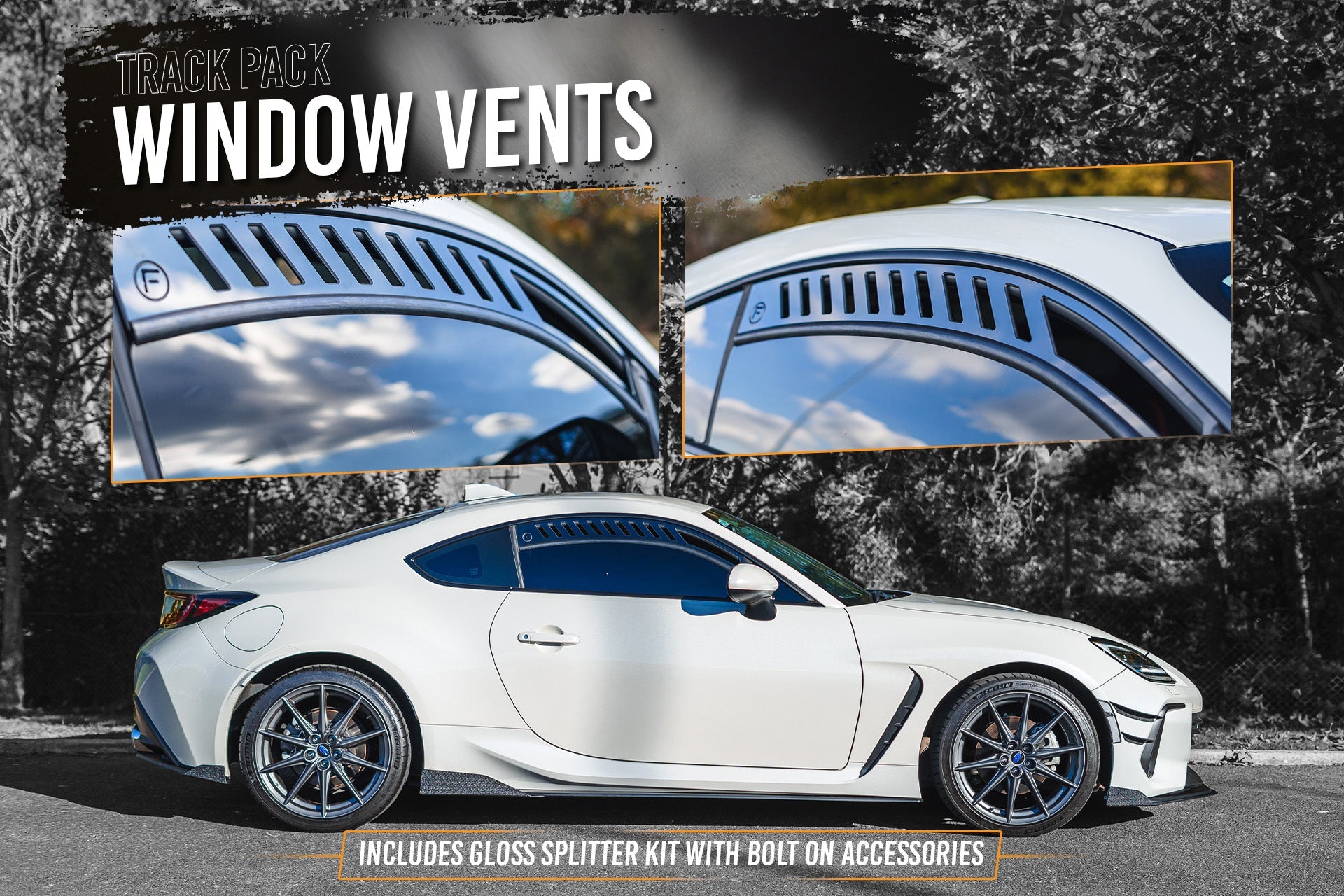 FLOW Designs  ZD8 BRZ Full Lip Splitter Set (GLOSS BLACK) - MODE Auto Concepts