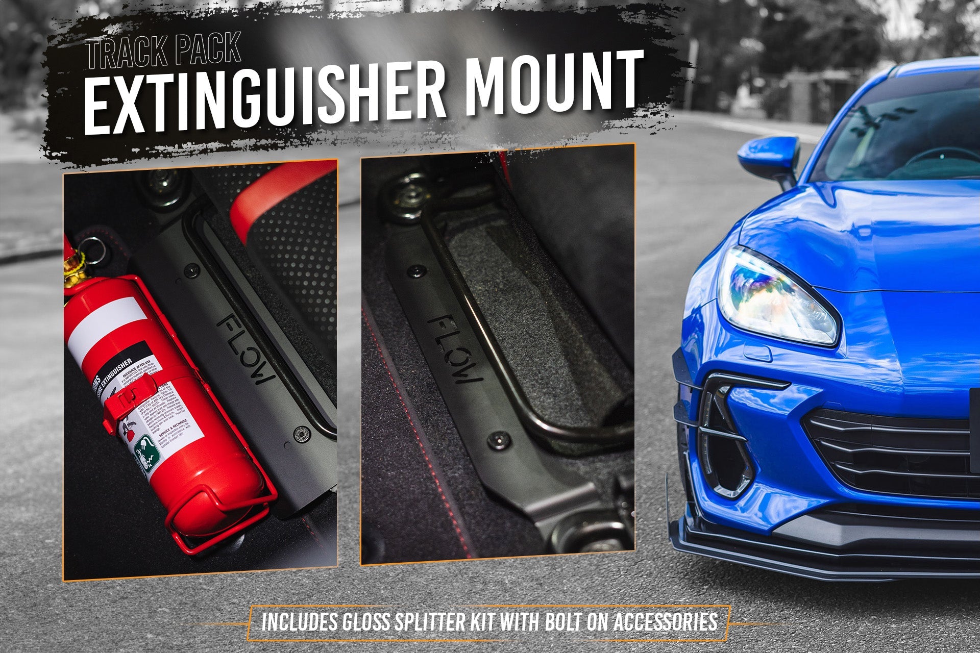 FLOW Designs  ZD8 BRZ STI Full Lip Splitter Set (GLOSS BLACK) - MODE Auto Concepts