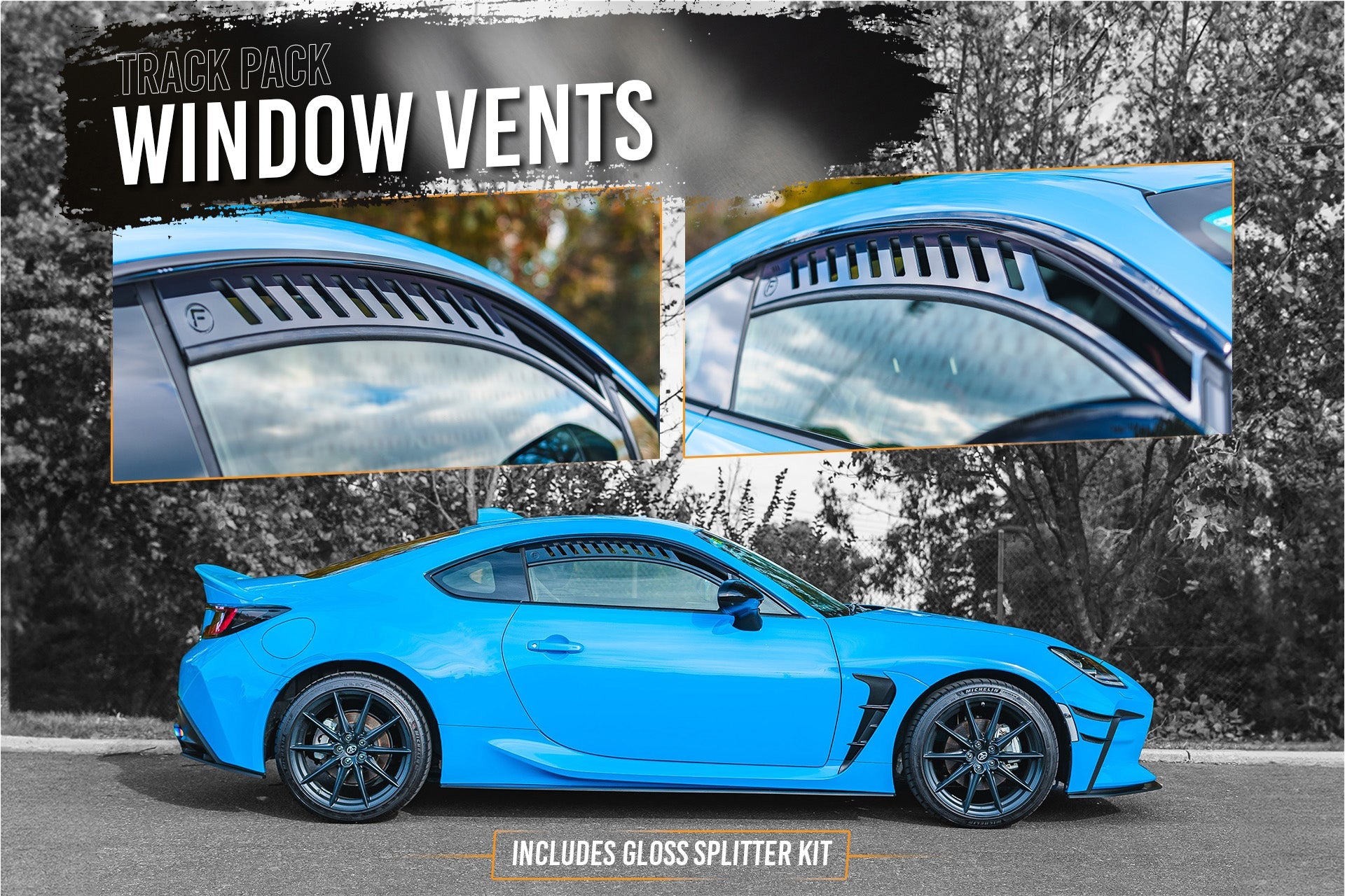 FLOW Designs  ZN8 GR86 Full Lip Splitter Set (GLOSS BLACK) - MODE Auto Concepts