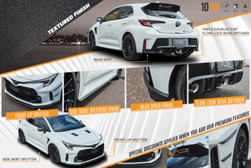 FLOW Designs  Corolla GR Full Lip Splitter Set (TEXTURED BLACK) - MODE Auto Concepts