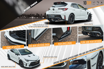 FLOW Designs  Corolla GR Full Lip Splitter Set (GLOSS BLACK) - MODE Auto Concepts