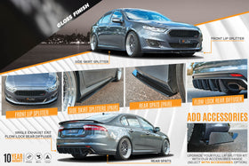 FLOW Designs  Falcon FGX Full Lip Splitter Set (GLOSS BLACK) - MODE Auto Concepts